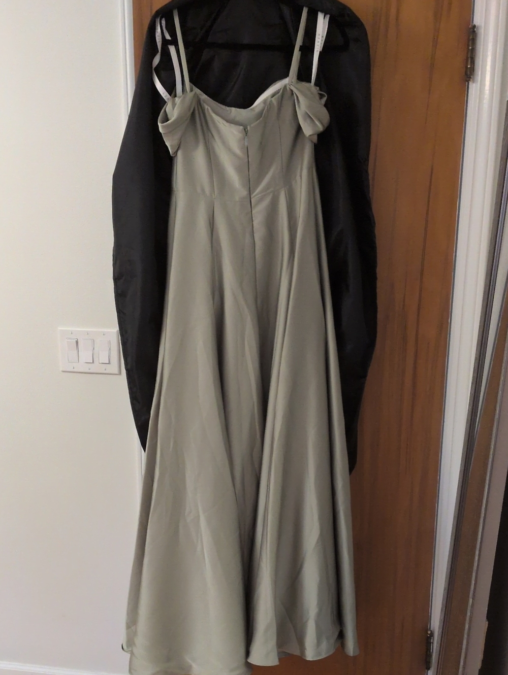 Off The Shoulder Pistachio Azazie Satin Convertible Dress